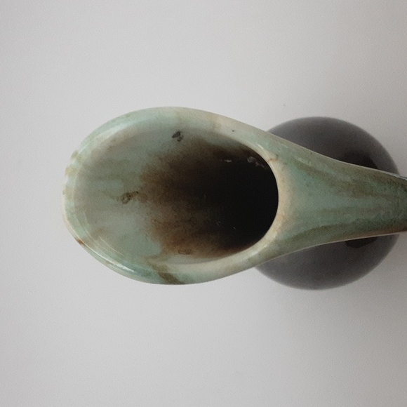 Vintage USA Pottery Brown & Green Drip Glaze Pitcher Vase 8.5" - Picture 6 of 8